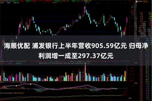 海顺优配 浦发银行上半年营收905.59亿元 归母净利润增一成至297.37亿元